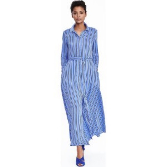 NWOT Banana Republic Stripe Belted Maxi Shirtdress - Picture 2 of 6